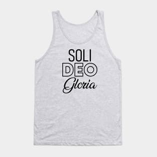 Soli Deo Gloria black text Tank Top